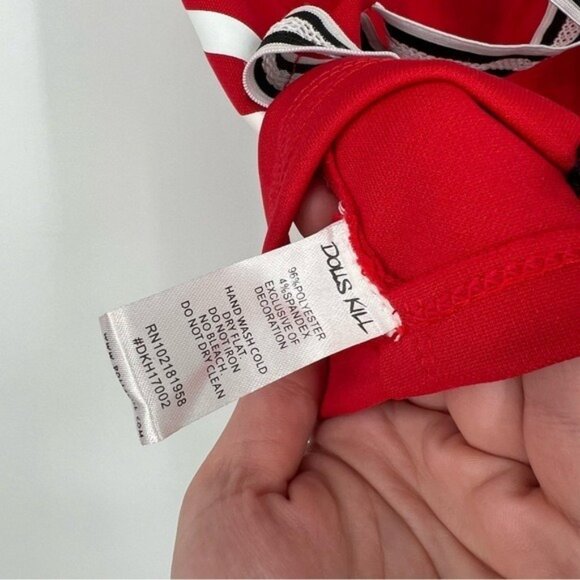 Dolls Kill NEW Red Devils 666 Cheerleading Cropped Costume Top - Picture 8 of 8